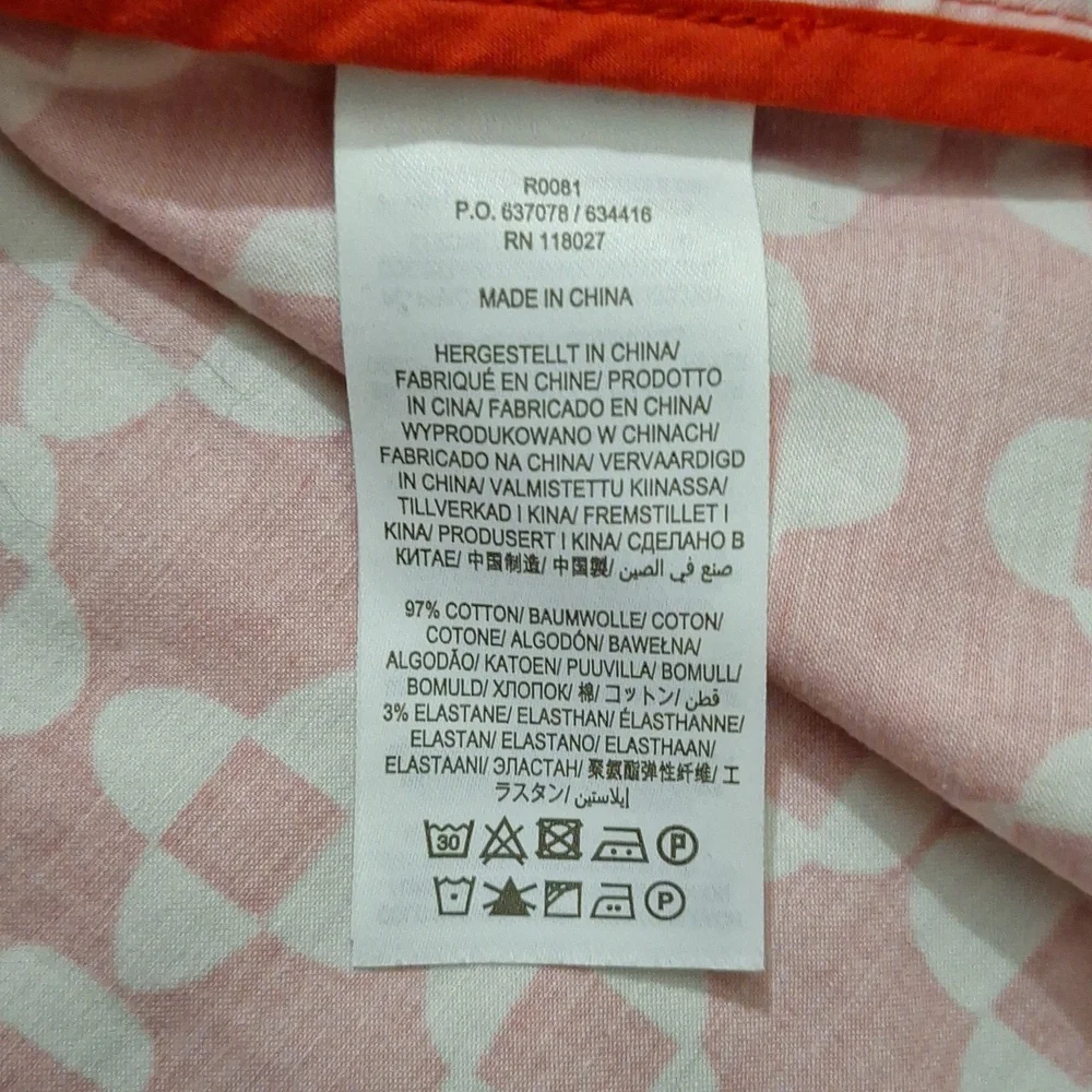 Boden cotton a-line mini skirt - 8 - red-orange white abstract medallion print - Picture 6 of 10